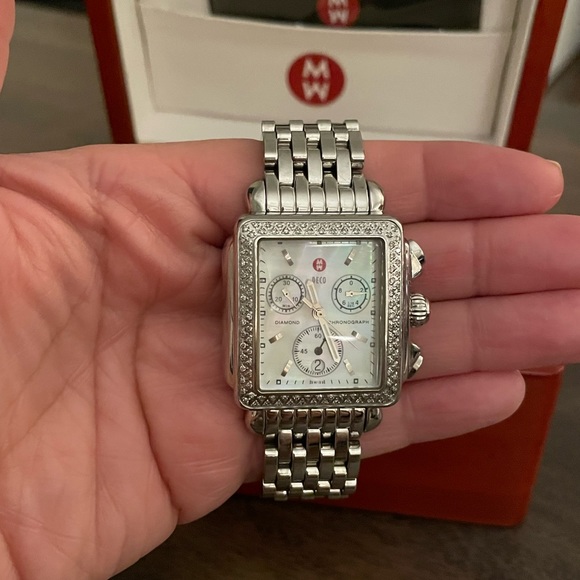 Preloved Michele Deco Stainless Steel Diamond Bracelet Watch - Picture 3 of 8